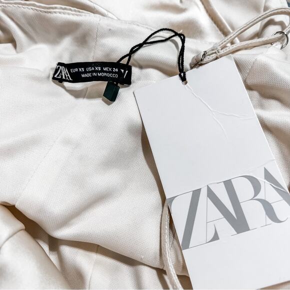 Zara Satin Effect Draped Bustier Bodysuit Size XS in Ivory NWT - Picture 16 of 16